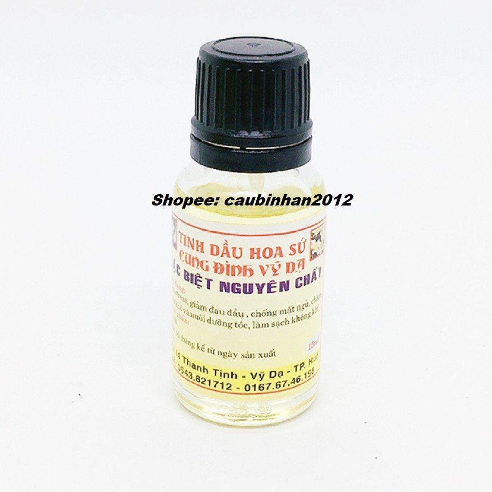 Tinh Dầu Cung Đình Vỹ Dạ Nguyên Chất 15ml: Ly,Lan,sả,hoa hồng,sả chanh,bưởi,nhài,sen,sứ,bạc hà,trầm hương,oải hương,quế