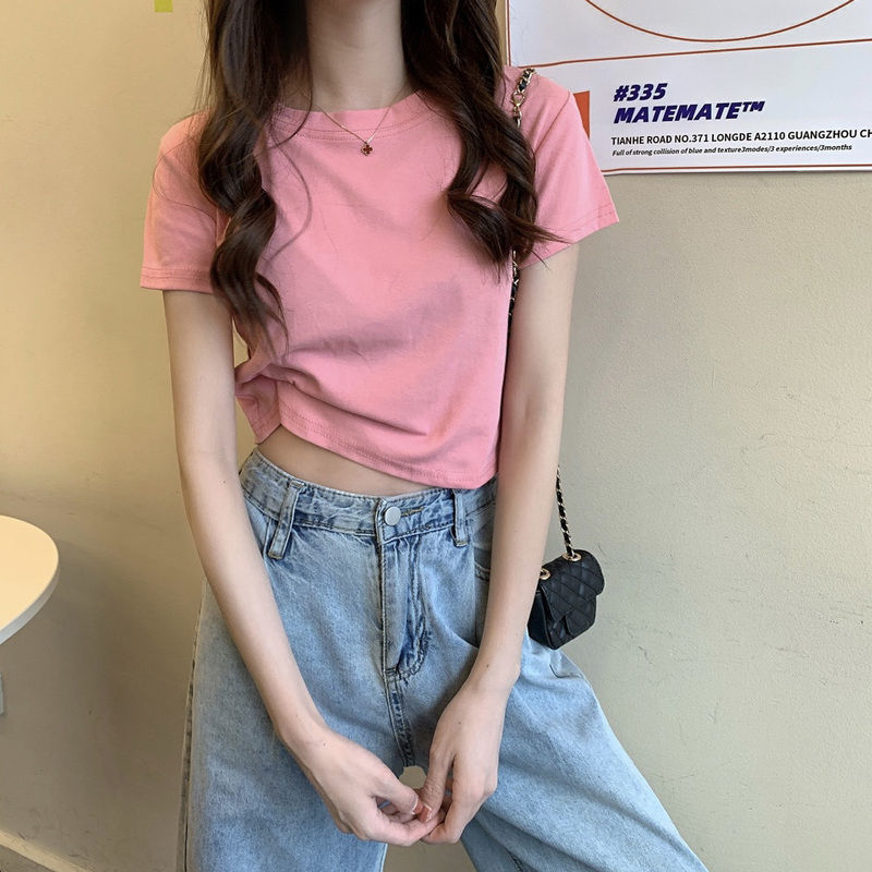 Short Sleeve Cotton T-shirt Trendy Simple Design