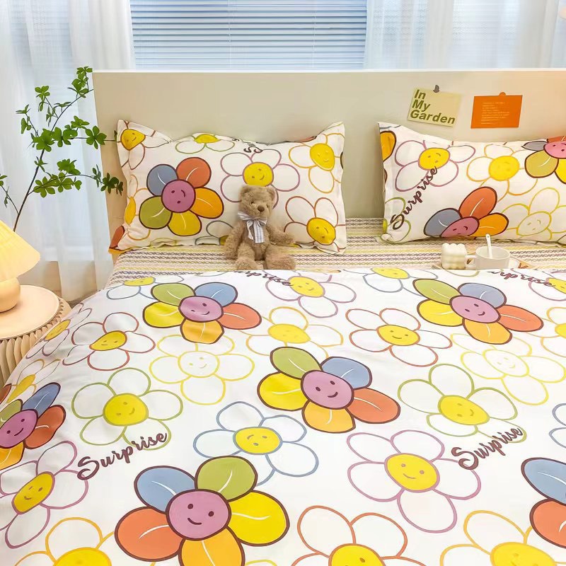 BỘ GA GỐI VỎ CHĂN COTTON POLY NHẬP KHẨU HỌA TIẾT HOA LÁ - ĐỦ KÍCH THƯỚC
