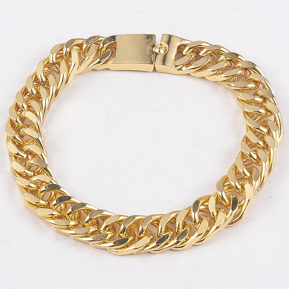 14mm Men's Heavy Solid Stainless Steel Curb Chain Bracelet Fashion Jewelry