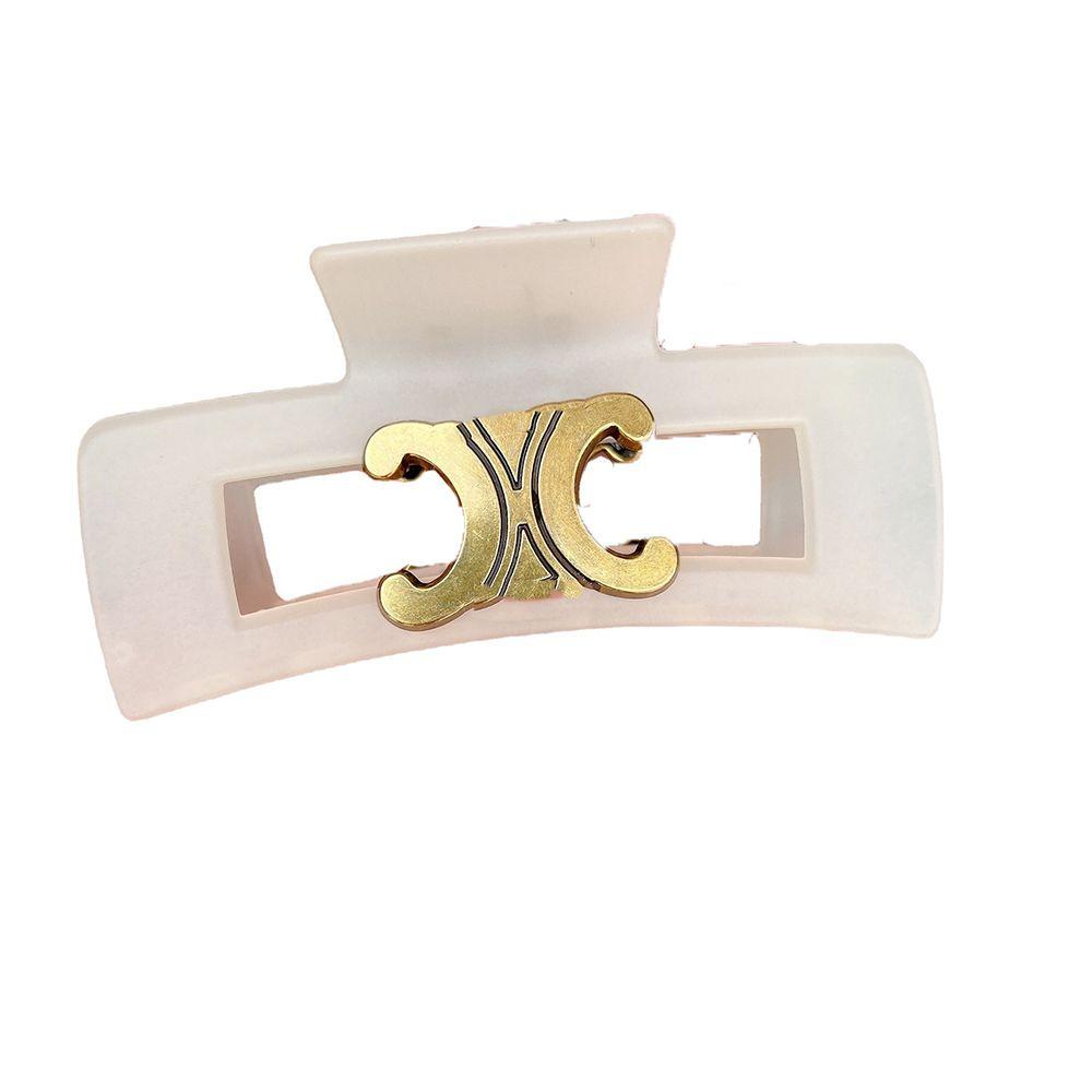 Kẹp Tóc Hình Tam Giác Màu Ngà Phong Cách Hàn Quốc Đơn Giản Cho Nữ