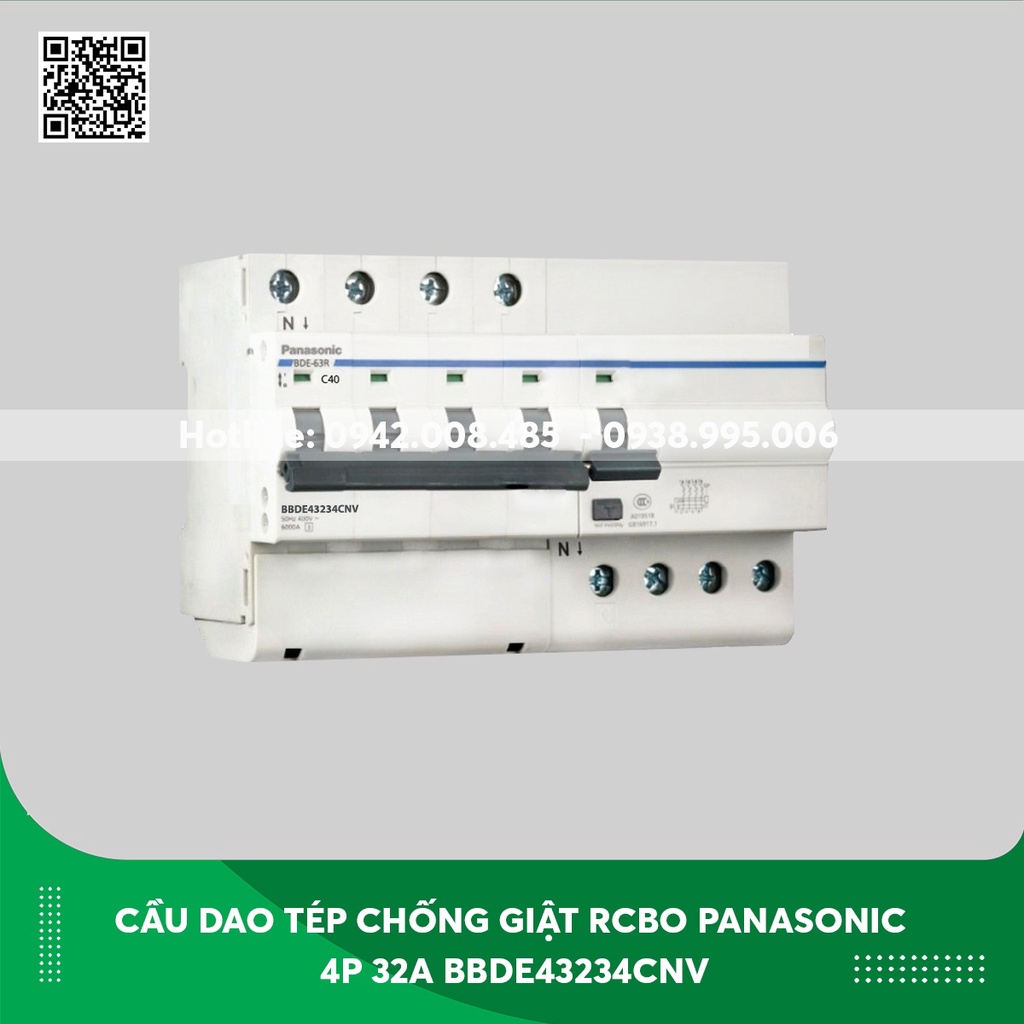 CẦU DAO CHỐNG GIẬT RCBO PANASONIC 4P 32A BBDE43234CNV