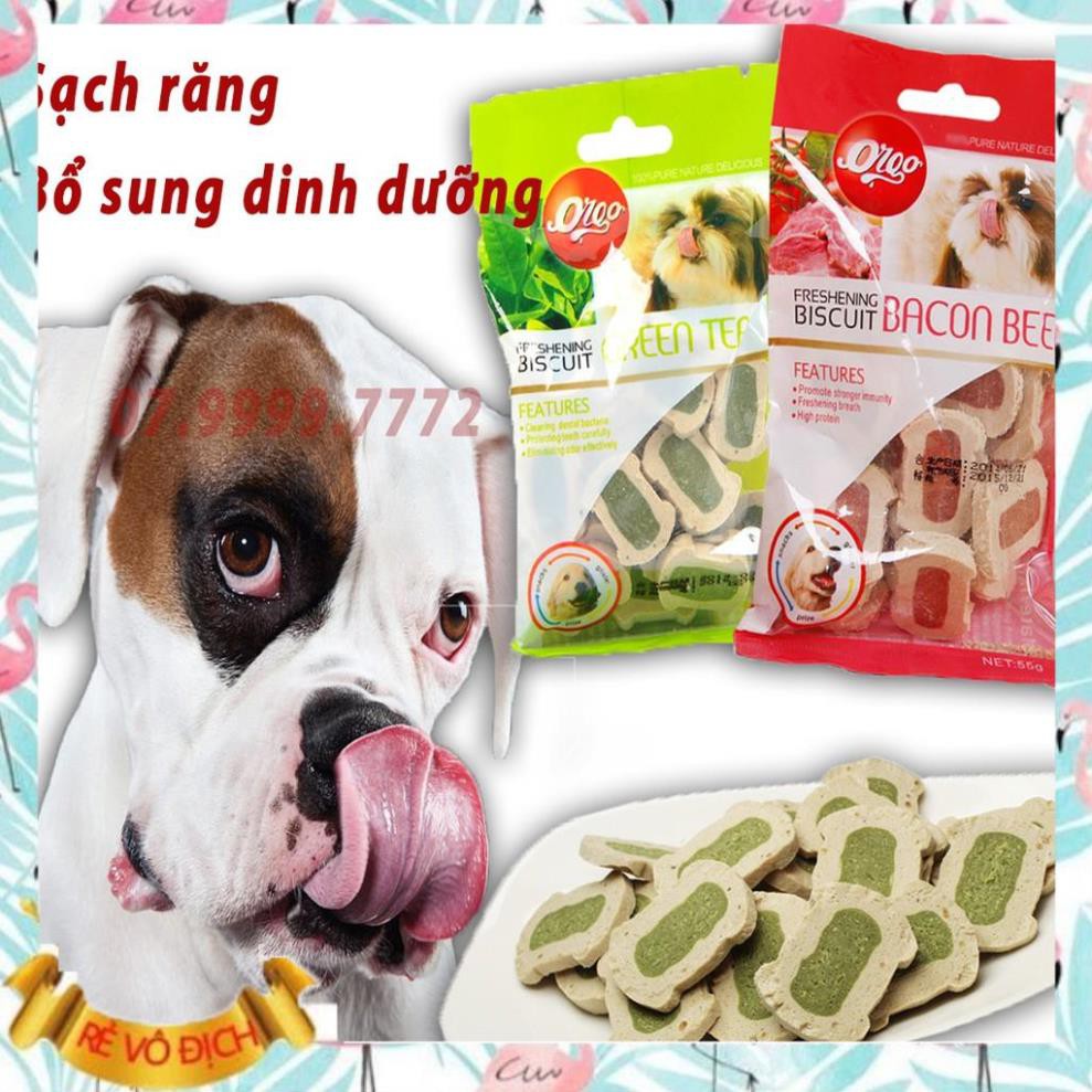 [FREESHIP - HÀNG LOẠI A] Bánh thưởng cho chó Orgo gói 55g - Bổ sung dinh dưỡng, làm sạch răng - TA12