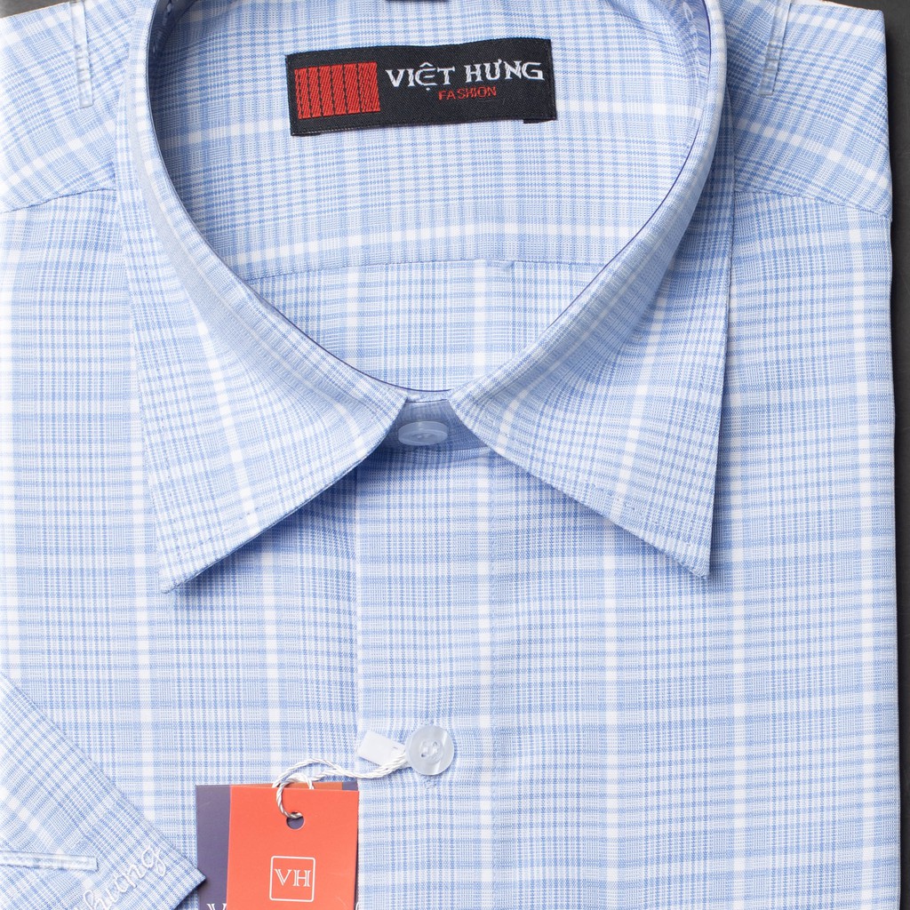 Áo Sơ Mi Nam Ngắn Tay Form Rộng VIỆT HƯNG Dáng suông Vạt Ngang Chất Vải lon Mỹ Thấm Hút Mồ Hôi AN88 | BigBuy360 - bigbuy360.vn