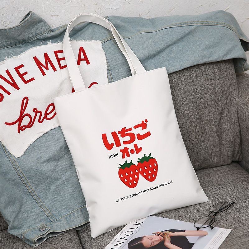 Túi Tote Cho Nữ Ulzzang Vải Canvas Hàn Quốc Thời Trang