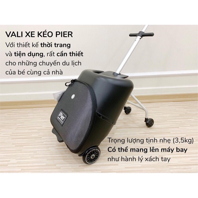 Vali xe kéo Pier - Xe đẩy 2 chiều 3 tư thế Vinng Q7 2023