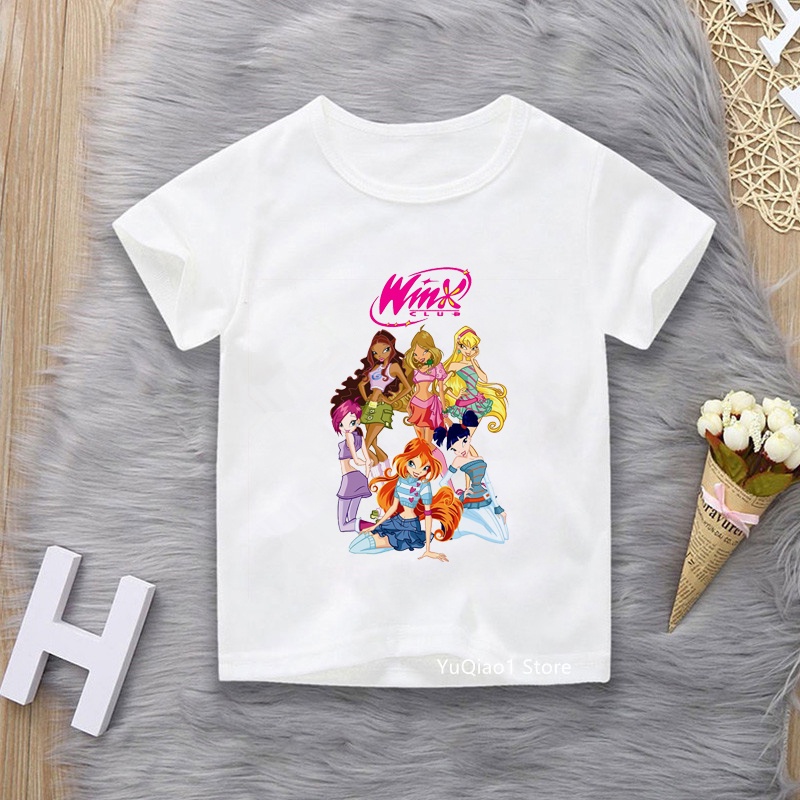 Áo Thun In Hoạt Hình Fairies The Winx Club Thời Trang Mùa Hè Dành Cho Bé Gái 2021