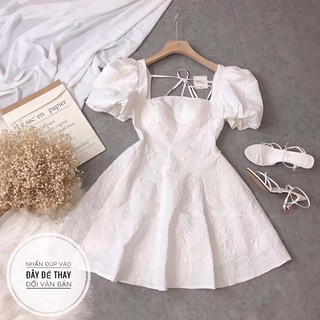 Bigsize Đầm cổ vuông cột nơ D618