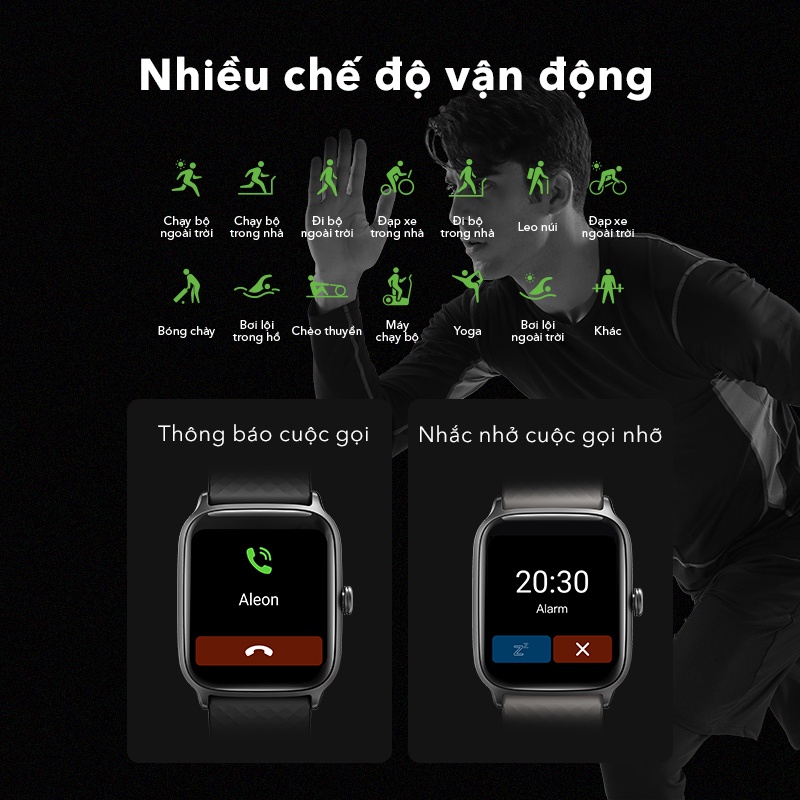 Đồng Hồ Thông Minh ACOME Smart Watch S1 Tiện Ích Chống Nước Nhận Thông Báo, Thay Hình Nền, Đo Nhịp Tim Chống Nước  5ATM