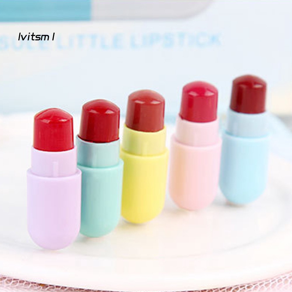 [Hàng mới về] Set 5 son môi kháng nước lâu trôi hình viên thuốc mini dễ thương | BigBuy360 - bigbuy360.vn