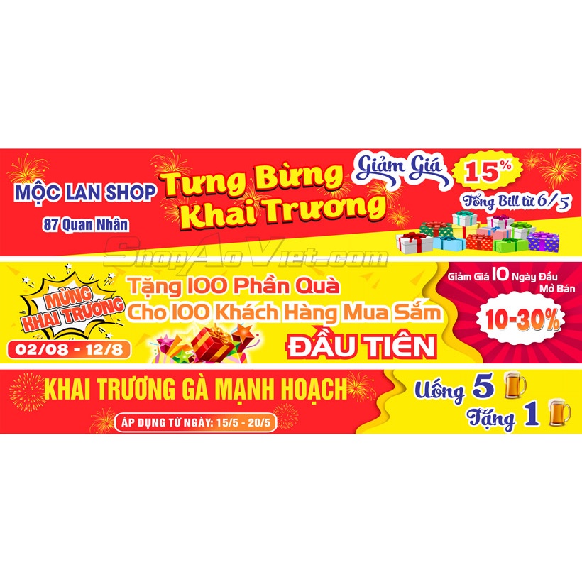 In băng rôn khai trương, tuyển dụng theo yêu cầu
