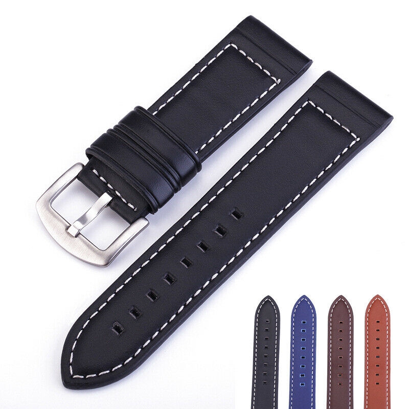 Stainless Steel Buckle Leather Wrist Watch Replacement Band Strap18/20/22/24mm