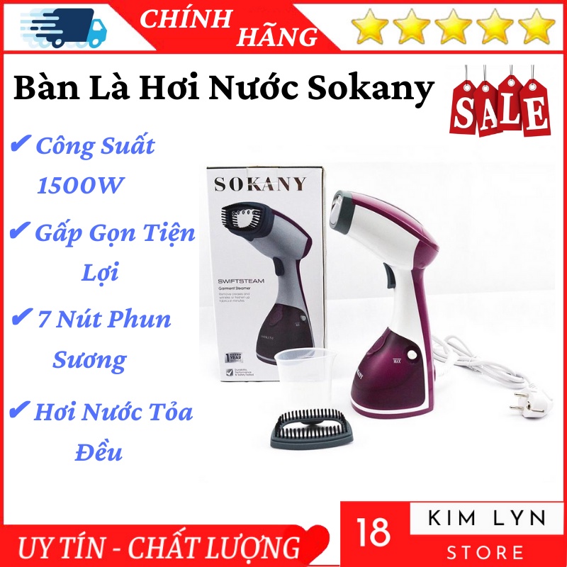 Bàn Là Hơi Nước Cầm Tay Sokany - Bàn Ủi Hơi Nước Gấp Gọn , Mang Đi Du Lịch Tiện Lợi , An Toàn - Bảo Hành 12 Tháng