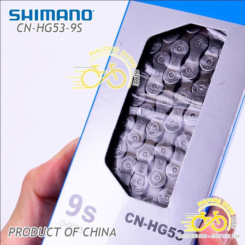Xích sên xe đạp Shimano CN HG53 9 speed - Fullbox Hàng Chính Hãng