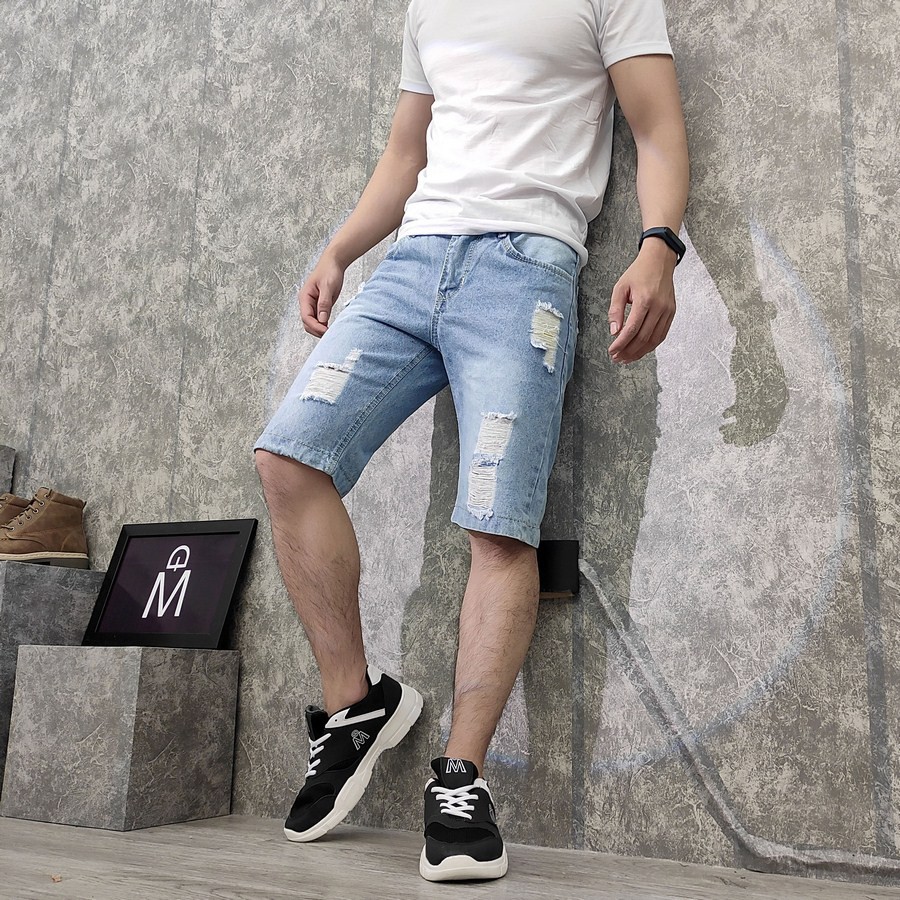 Quần short jean nam TS416 vải chất đẹp không phai màu đẹp Tronshop