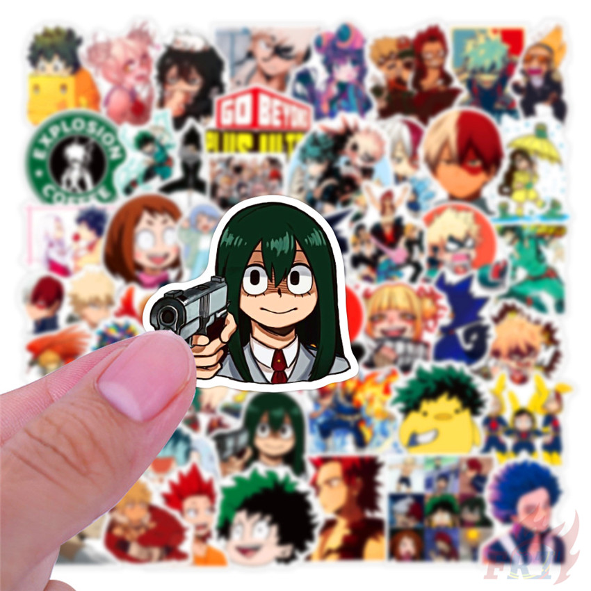 Set 100 Miếng Dán Trang Trí In Hình Nhân Vật Trong Phim Học Viện Anh Hùng