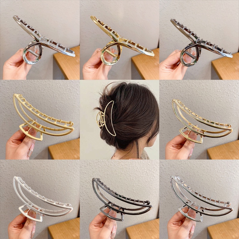 Kẹp Tóc Cỡ Lớn Bằng Kim Loại Phong Cách Hàn Quốc Dễ Thương