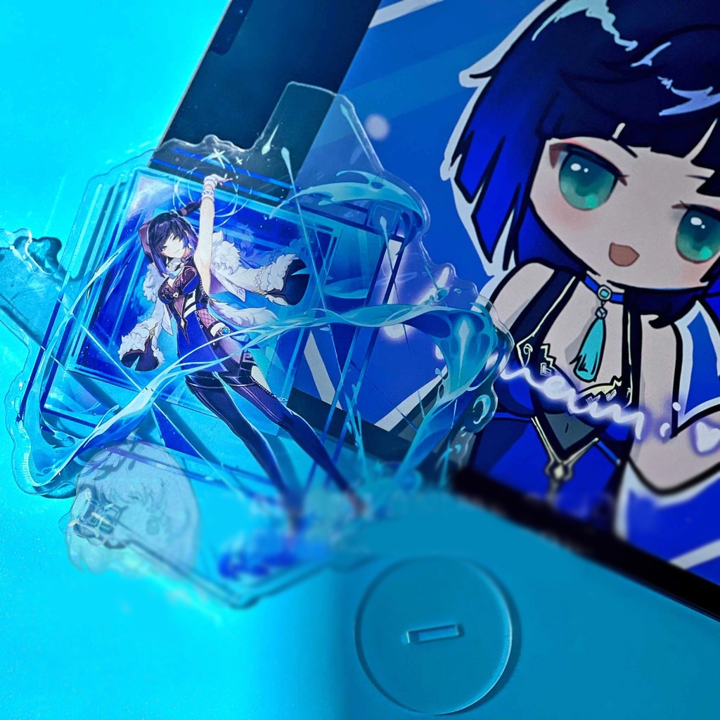 Mô hình Standee nhân vật YELAN Genshin Impact game anime chibi tượng mica trong