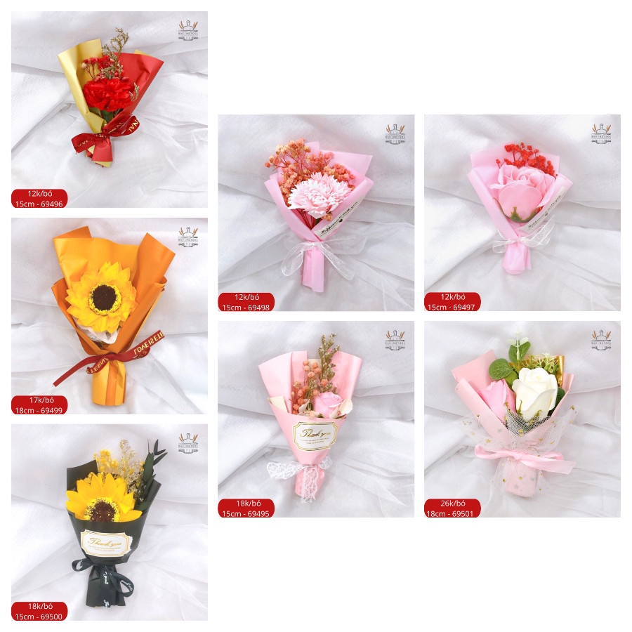 ẢNH THẬT - TRANG TRÍ BÁNH 💋 BÓ HOA SÁP CÁC SIZE (13-15cm)