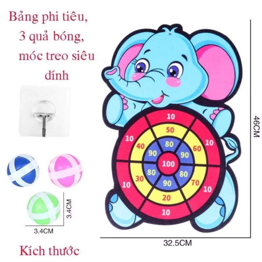 Đồ chơi phi tiêu bằng bóng dính, phi tiêu bóng gai cho bé treo tường hoạt hình ngộ nghĩnh