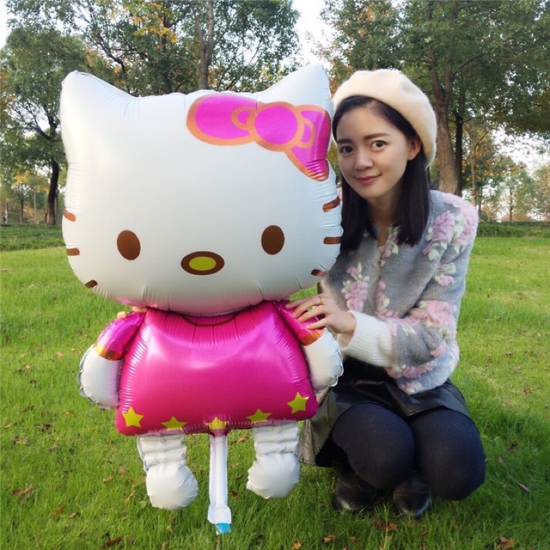 Sỉ Bóng Bay Hình Mèo Kitty Đáng Yêu Trang Trí Sinh Nhật Đầy Tháng Size 85cm ( Kèm Video)
