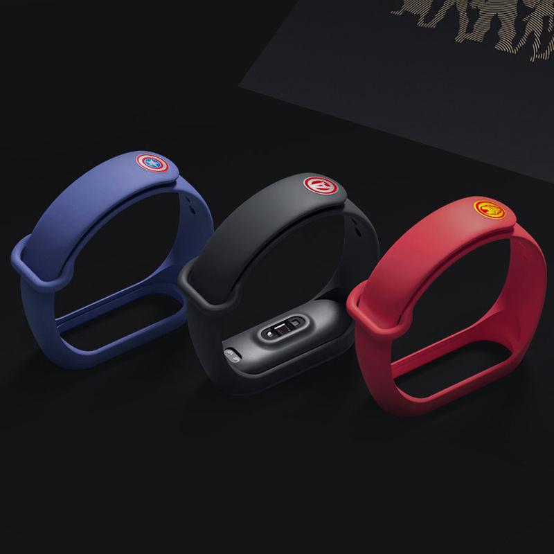 Dây Đeo Silicon Họa Tiết Hoạt Hình Cho Đồng Hồ Thông Minh Mi Band 4 Mi Band 3