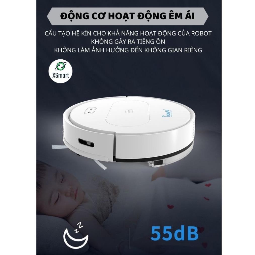 ROBOT Hút Bụi Lau Nhà Tự Động Siêu Thông Minh Bowai OB11 Premium Có App, Tự Động Sạc Pin Làm Sạch Bụi Bẩn Lông Tóc