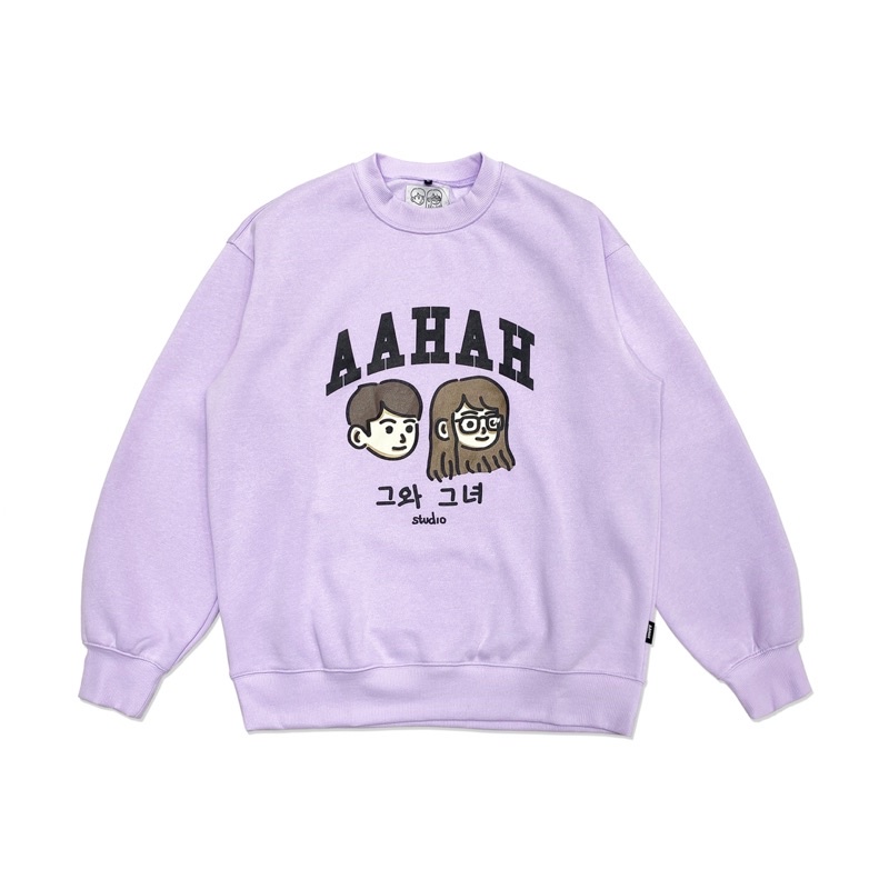 Áo Sweater Nỉ Màu AAHAH Studio Cartoon Form Rộng