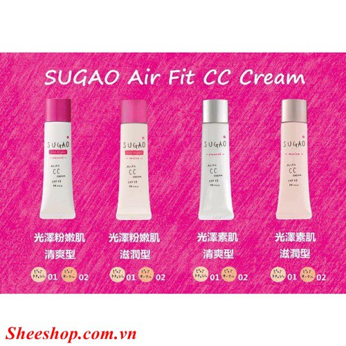 Kem nền Sugao Air Fit CC Cream Nhật Bản