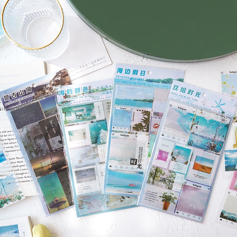 Bộ Miếng Dán Trang Trí Chống Thấm Nước Phong Cách Retro Độc Đáo