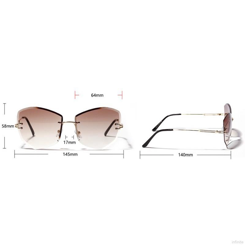 Kính râm nữ không viền kim cương giả hình kim cương màu sắc rực rỡ | BigBuy360 - bigbuy360.vn