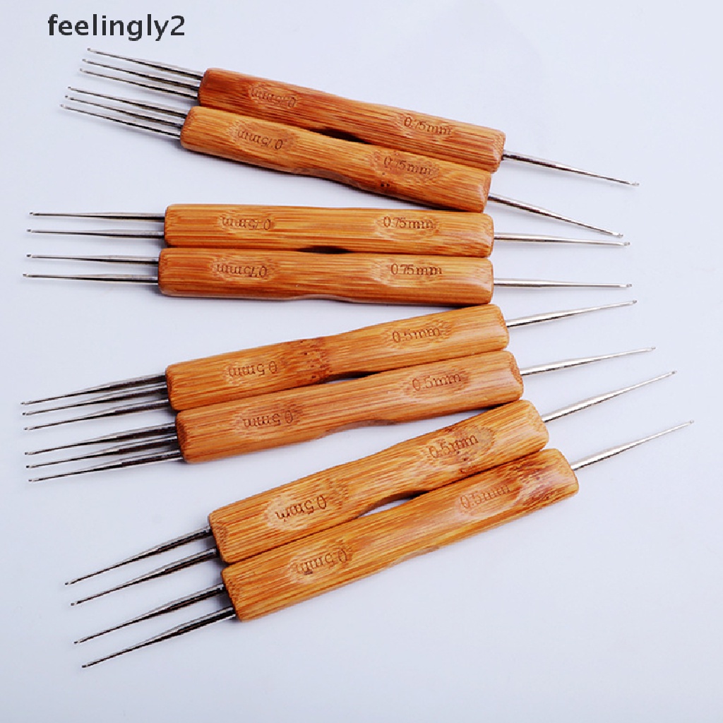 [feel] Kim Móc Len Dreadlock Hai Đầu Tay Cầm Bằng Tre Tạo Kiểu Dreadslock