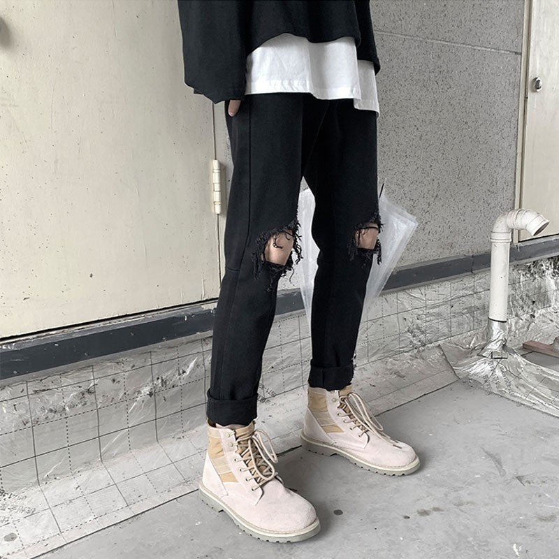 Quần Jeans Dài Rách Gối Thời Trang Cá Tính Dành Cho Nam | BigBuy360 - bigbuy360.vn