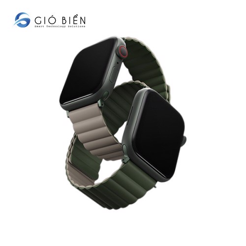 Dây đeo đồng hồ Apple Watch UNIQ Revix Reversible Magnetic Silicone Strap - 2 màu 3 cách đeo