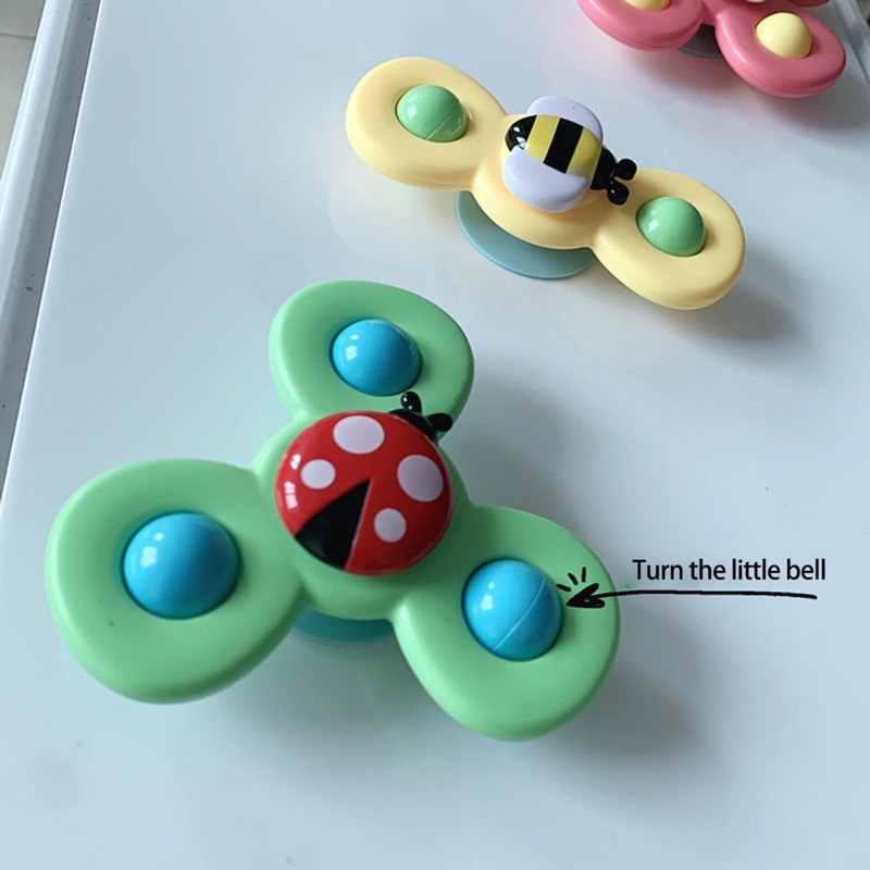 Set 3 Con Quay Đồ Chơi Fidget Spinner Hình Bông Hoa Lớn Có Giác Hút