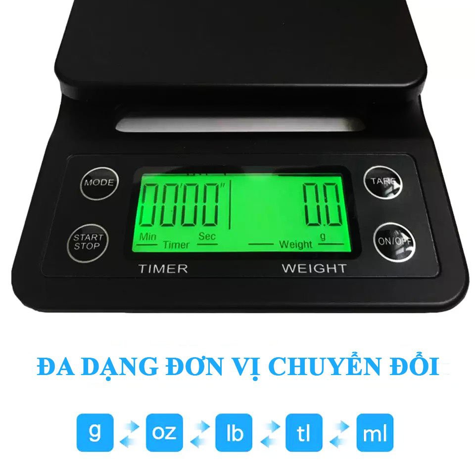 Cân Tiểu Ly Điện Tử 5kg 0.1g Chống Nước Phù Hợp Pha Chế ( Bảo Hành 1 Năm ) TBE Shop