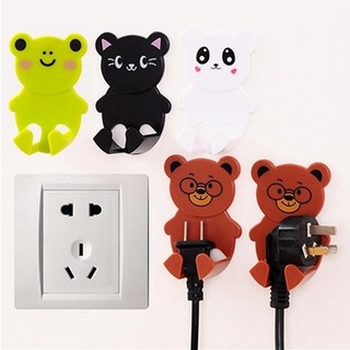 Set 2 giá đỡ ổ cắm dán tường chắc chắn bằng nhựa tiện dụng