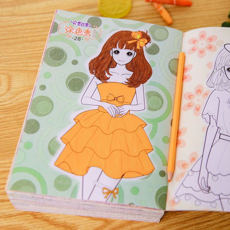 Sách Tô Màu Hình Công Chúa Dành Cho Bé Gái 3-6 - 8-10 Tuổi