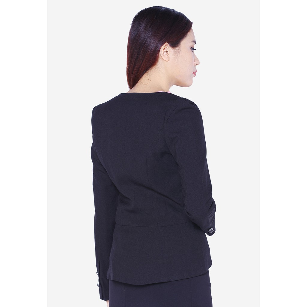 Áo vest dài 2 lớp kim tuyến đen tay dài pha phi đuôi tôm The One Fashion AGB030DE | BigBuy360 - bigbuy360.vn