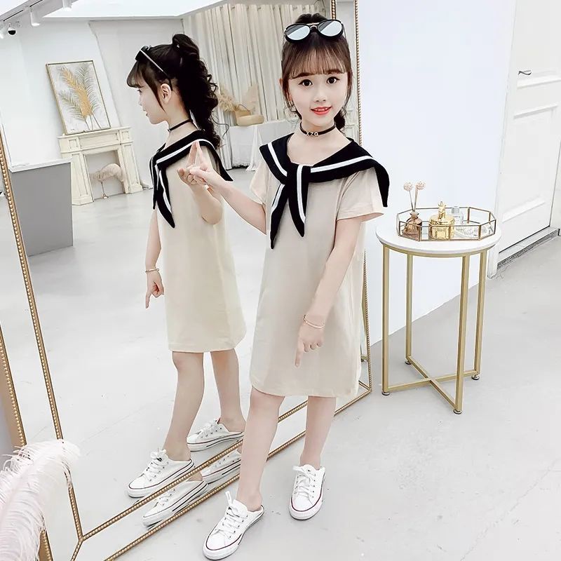 Đầm Thủy Thủ Thời Trang Mùa Hè Hàn Quốc Cho Bé Gái 3-10 Tuổi 9 8 Tuổi