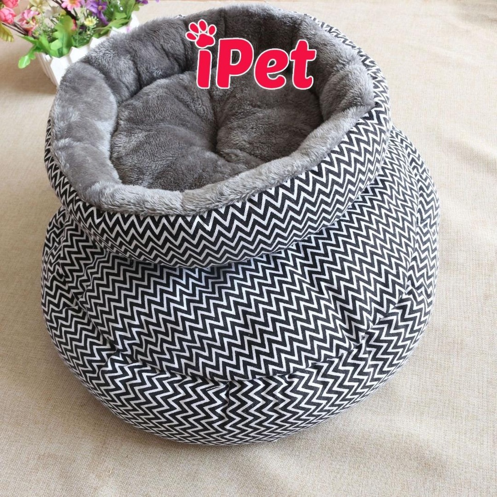 Nệm Giữ Ấm Cho Thú Cưng, Đệm Ngủ Chó Mèo Hình Tròn - iPet Shop