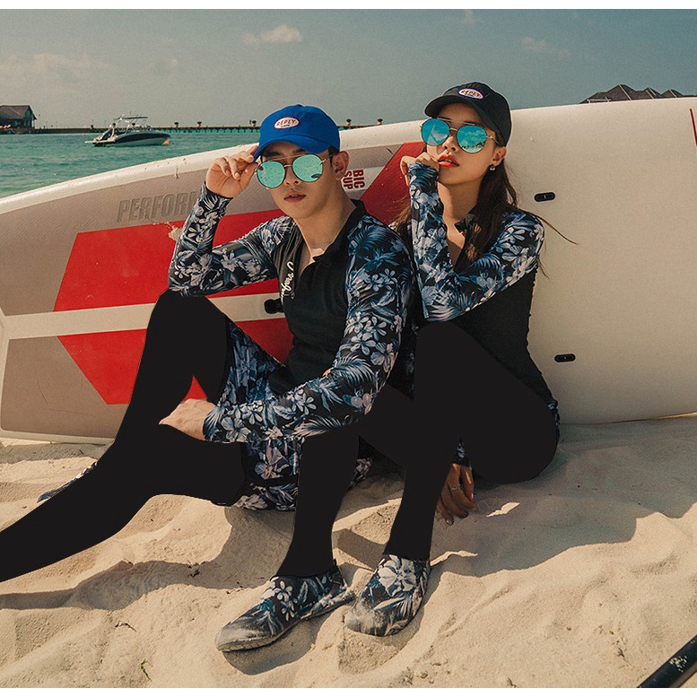 Bộ đồ bơi cặp đôi nam nữ dài tay chống nắng phong cách Hàn