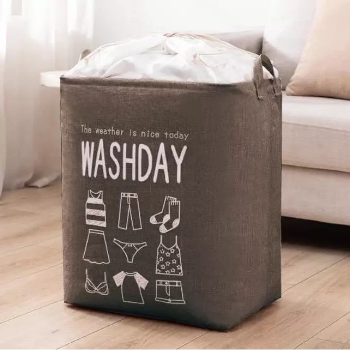 Giỏ Đựng Quần Áo Khung Sắt Dây Rút Washday Size To