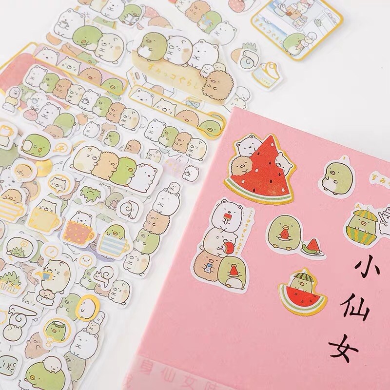 Sticker  dán Molang nhiều miếng trên 1 tấm - Phụ kiện Halu
