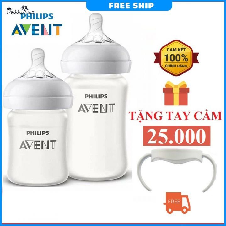 Bình sữa Avent thủy tinh Natural mẫu mới 120ml/240ml