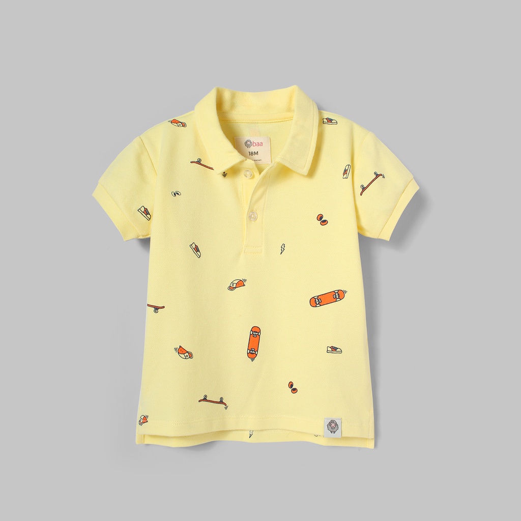 Áo polo cho bé BAA BABY ngắn tay in họa tiết cho bé trai - BT-PL03N-01