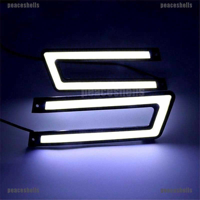 1 Đèn LED COB DRL Hình Chữ U 12V Phá Sương Mù Chạy Ban Ngày Cho Xe Hơi