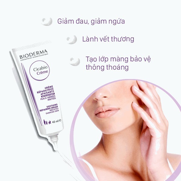 ✅[Chính Hãng] Kem Dưỡng Ẩm, Phục Hồi Da - Bioderma Cicabio Cream - Bioderma Tím, 40ml