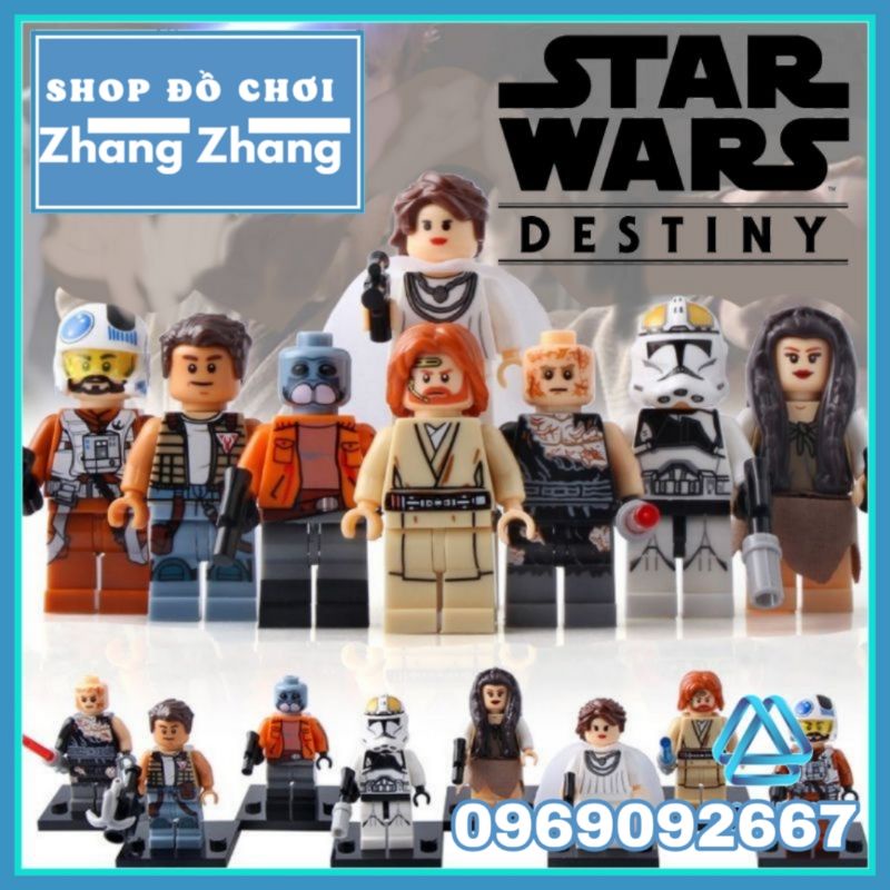 Xếp hình mô hình Star Wars gồm Zander - Ponda Baba - Anakin - Leia - Obi-Wan - Rebel - Mon Mothma Minifigures Xinh X0144