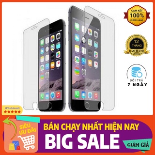 Kính cường lực iphone 6/6S trong suốt, full màn hình, nhám chống vân tay tặng kèm giấy lau